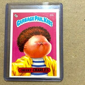 1986 garbage pail kids trading card.